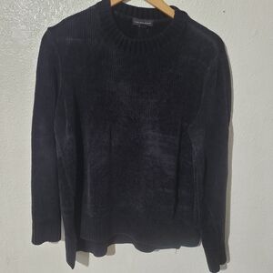 Saks Fifth Avenue Dark Ribbed Crew Neck Sweater